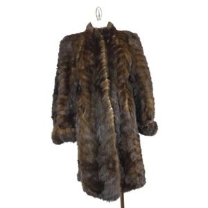 1940s-50s Brown Mink Coat Mellon & Edwards Lutz